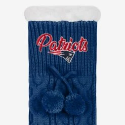 FOCO New England Patriots Womens Cable Knit Footy Slipper Socks -FOCO Shop SLPWMNFCBLFTNP g3