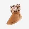 FOCO New York Giants Womens Cheetah Fur Boot
