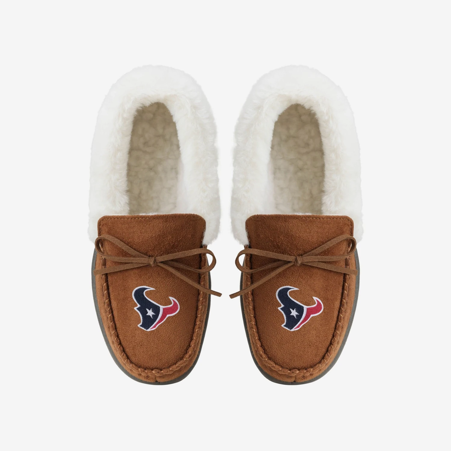 FOCO Houston Texans Womens Tan Moccasin Slipper 6 FOCO Houston Texans Womens Tan Moccasin Slipper - Image 4