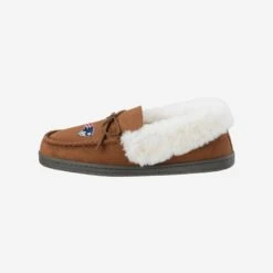 FOCO New England Patriots Womens Tan Moccasin Slipper