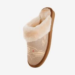 FOCO Baltimore Ravens Womens Glitter Open Back Fur Moccasin Slipper -FOCO Shop SLPWMNFOBGFBRV s ece62899 8505 482c 9922 8536bf1031ff