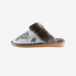 FOCO Carolina Panthers Womens Glitter Open Back Fur Moccasin Slipper