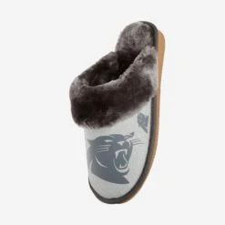 FOCO Carolina Panthers Womens Glitter Open Back Fur Moccasin Slipper -FOCO Shop SLPWMNFOBGFCP s 420a4968 817f 4817 834c fb112263d859