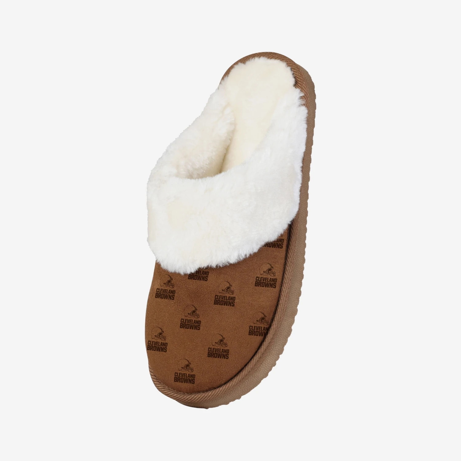FOCO Cleveland Browns Womens Repeat Logo Moccasin Slipper 5 FOCO Cleveland Browns Womens Repeat Logo Moccasin Slipper - Image 3
