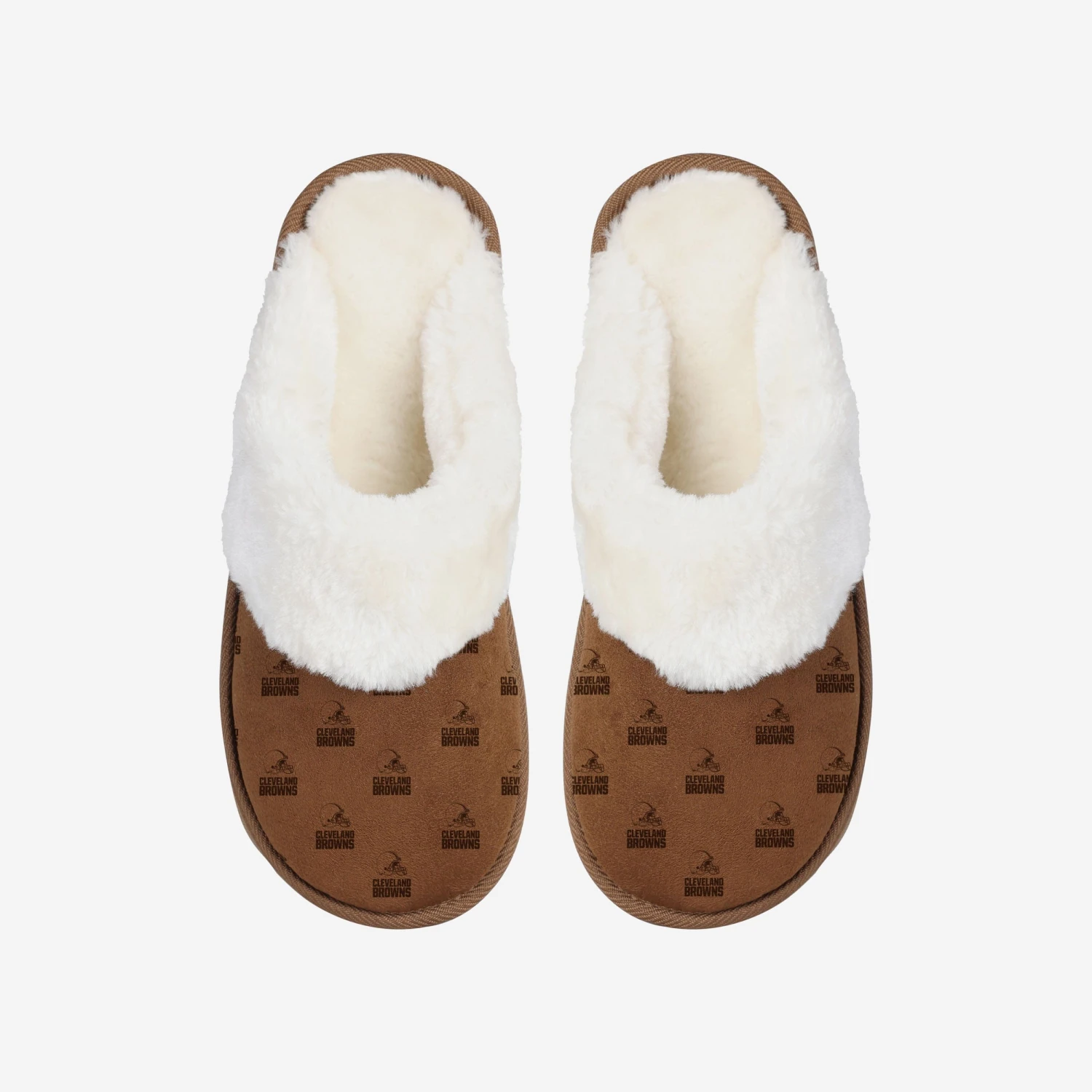 FOCO Cleveland Browns Womens Repeat Logo Moccasin Slipper 4 FOCO Cleveland Browns Womens Repeat Logo Moccasin Slipper - Image 2