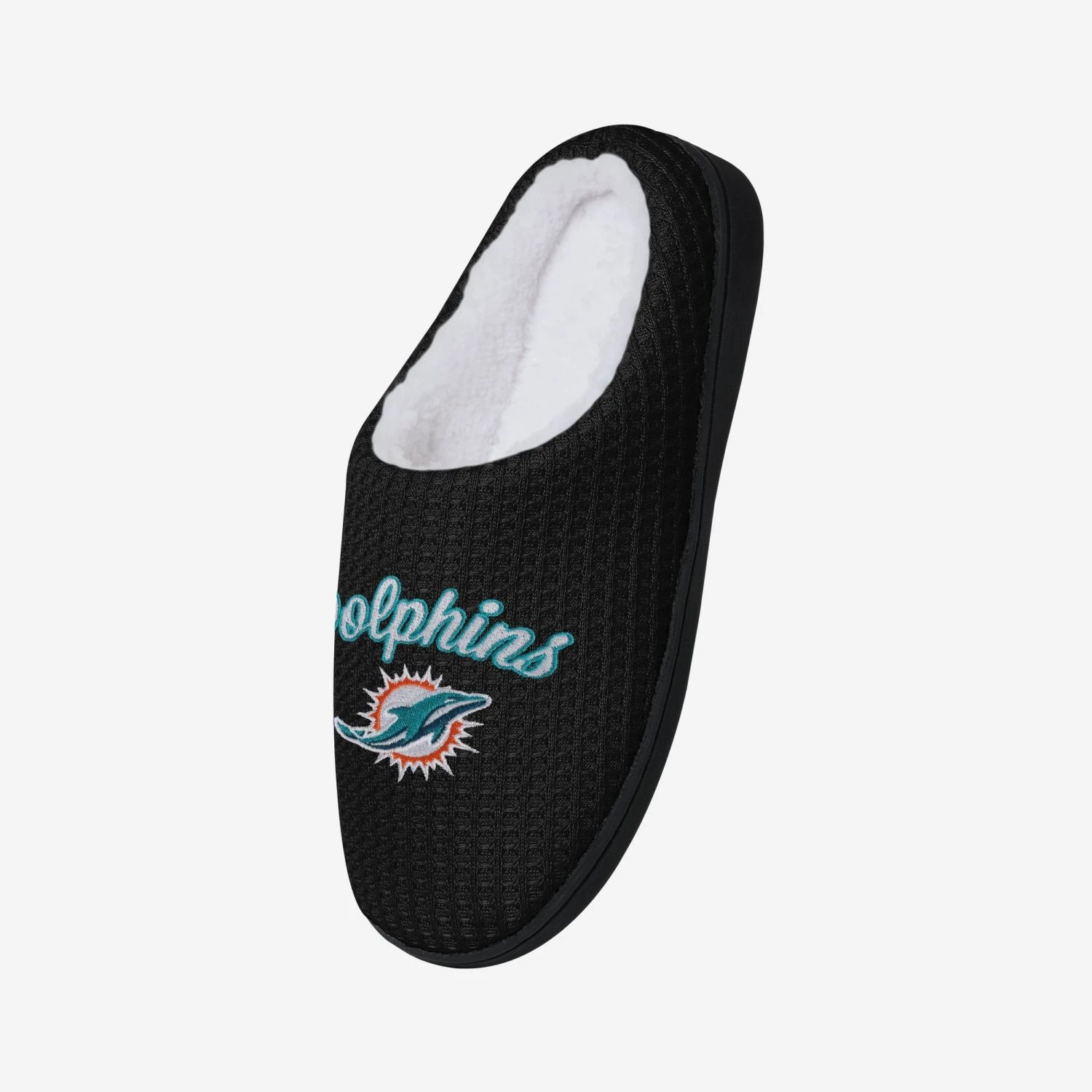 FOCO Miami Dolphins Womens Sherpa Lined Memory Foam Slipper 5 FOCO Miami Dolphins Womens Sherpa Lined Memory Foam Slipper - Image 3