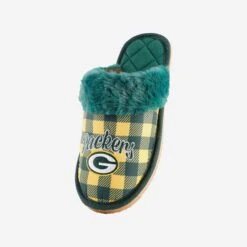 FOCO Green Bay Packers Womens Plaid Sherpa Mule Slipper -FOCO Shop SLPWMNFSHMULEGP g3