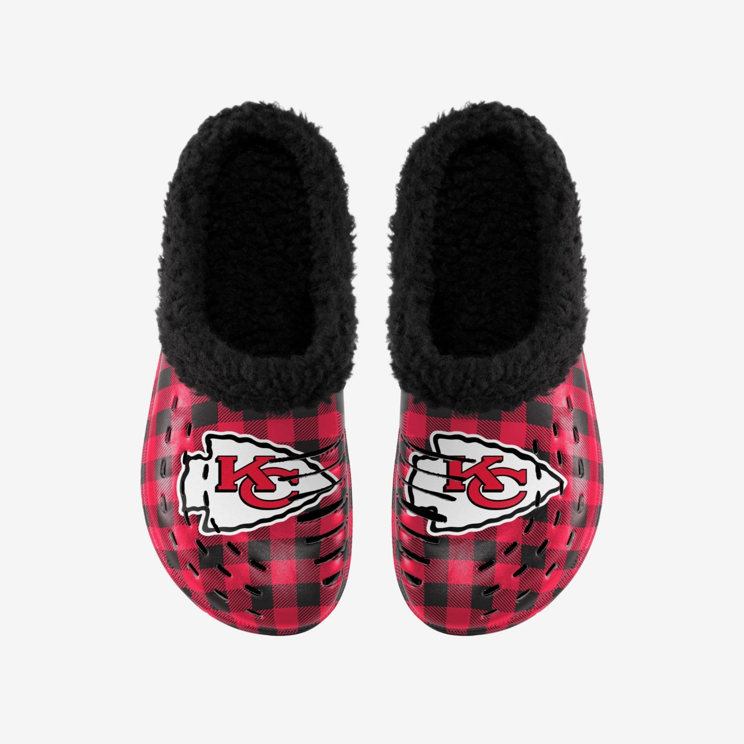 FOCO Kansas City Chiefs Sherpa Lined Buffalo Check Clog 6 FOCO Kansas City Chiefs Sherpa Lined Buffalo Check Clog - Image 4
