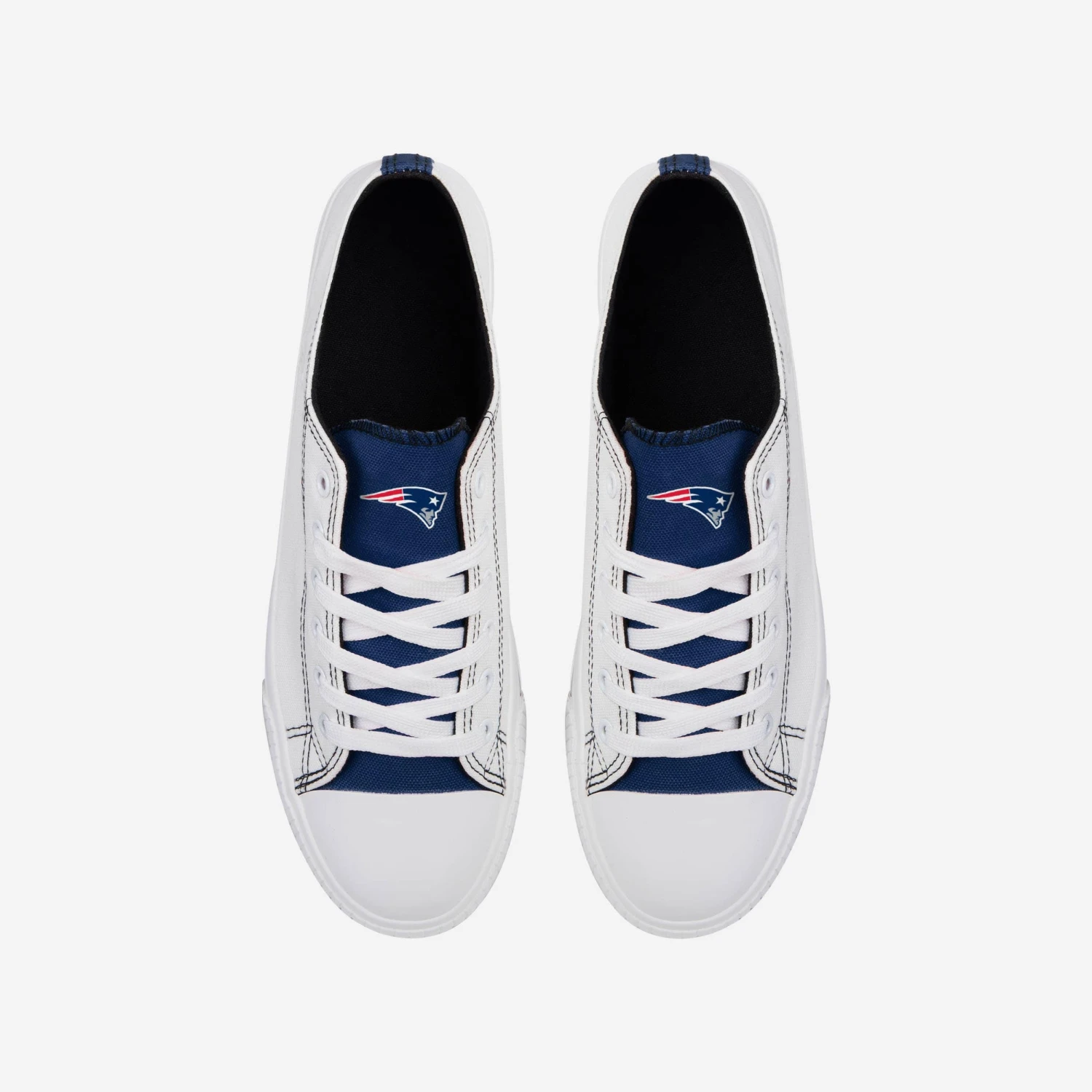 FOCO New England Patriots Low Top White Canvas Shoe 5 FOCO New England Patriots Low Top White Canvas Shoe - Image 3