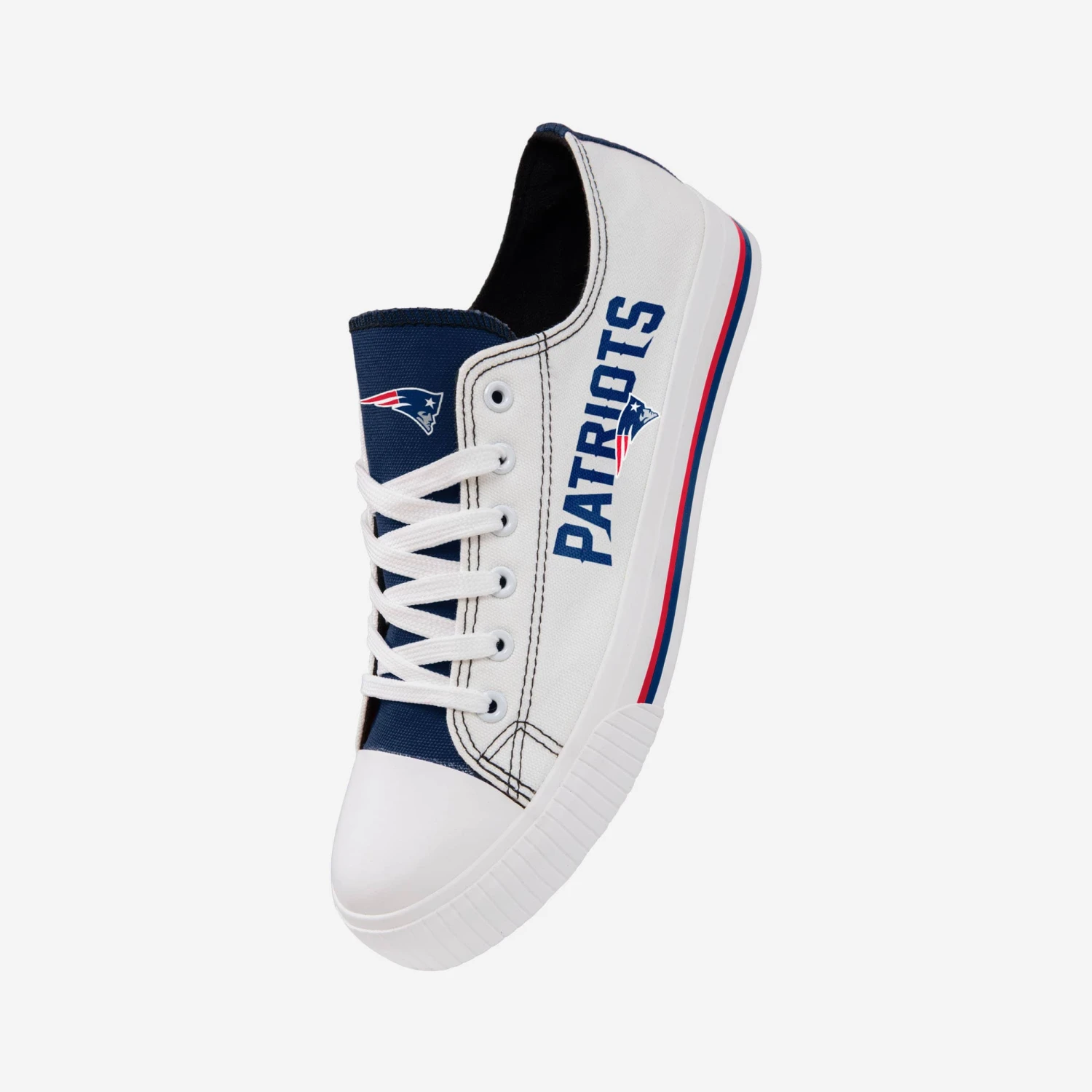FOCO New England Patriots Low Top White Canvas Shoe 6 FOCO New England Patriots Low Top White Canvas Shoe - Image 4