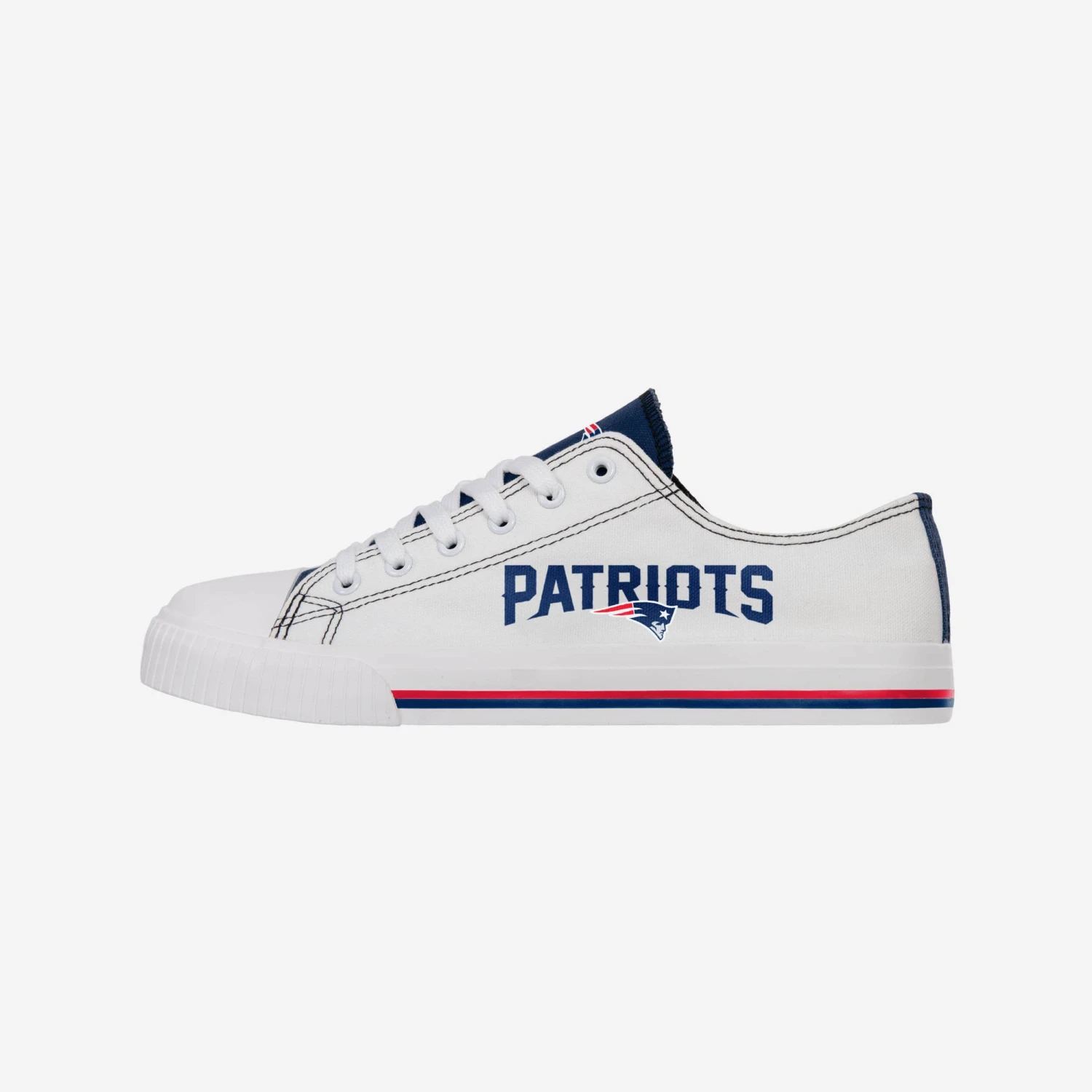 FOCO New England Patriots Low Top White Canvas Shoe 3 FOCO New England Patriots Low Top White Canvas Shoe