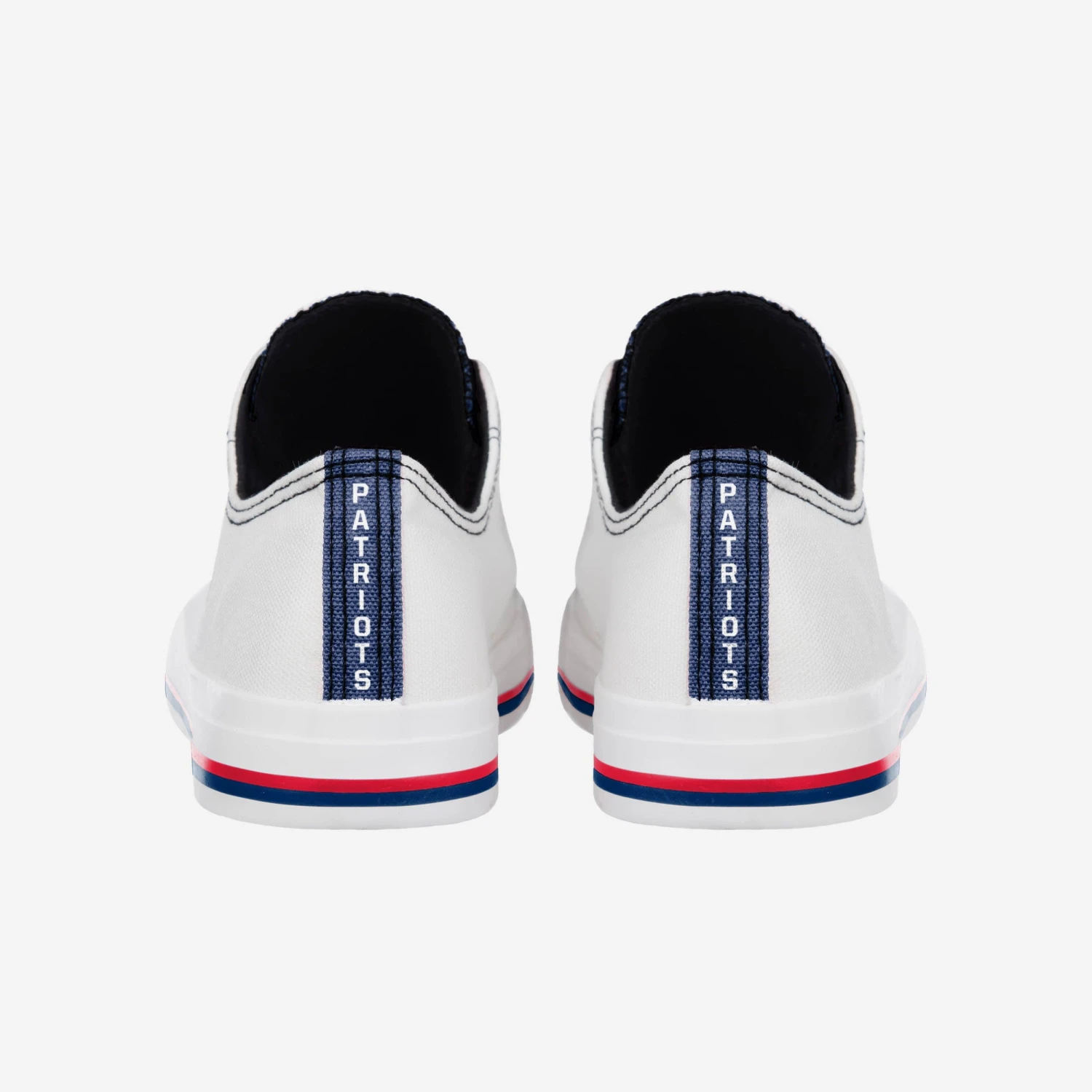 FOCO New England Patriots Low Top White Canvas Shoe 4 FOCO New England Patriots Low Top White Canvas Shoe - Image 2