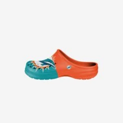 FOCO Miami Dolphins Youth Colorblock Big Logo Clog