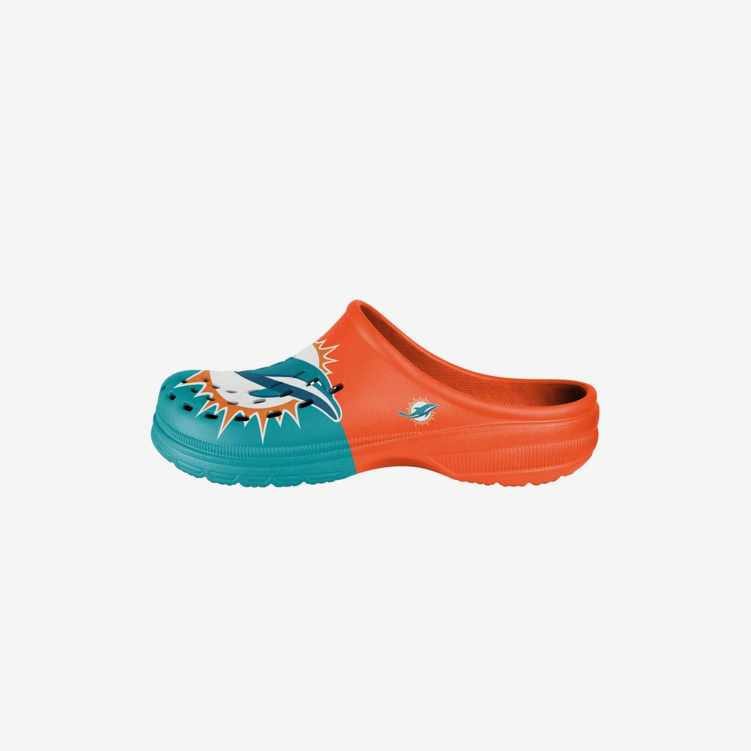 FOCO Miami Dolphins Youth Colorblock Big Logo Clog 3 FOCO Miami Dolphins Youth Colorblock Big Logo Clog