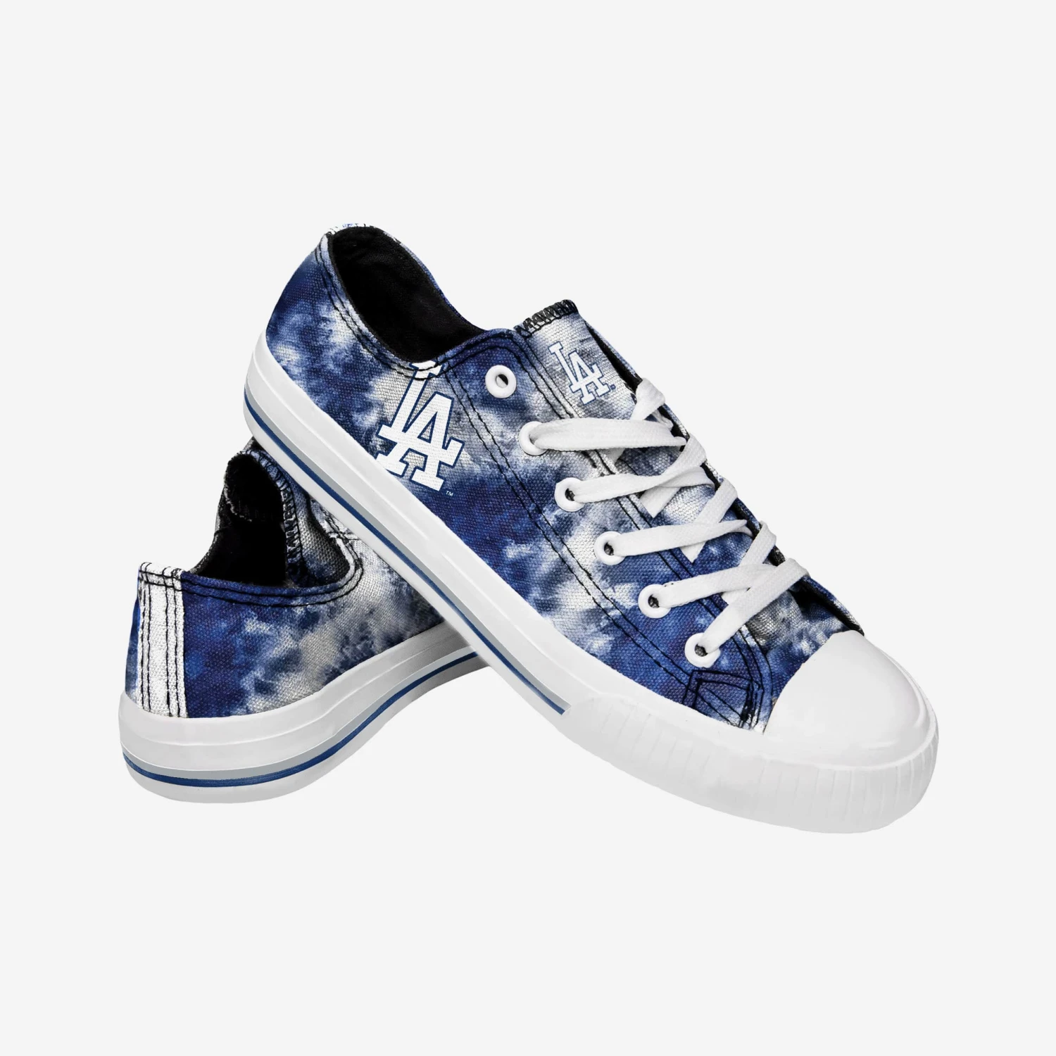 FOCO Los Angeles Dodgers Womens Low Top Tie-Dye Canvas Shoe 4 FOCO Los Angeles Dodgers Womens Low Top Tie-Dye Canvas Shoe - Image 2