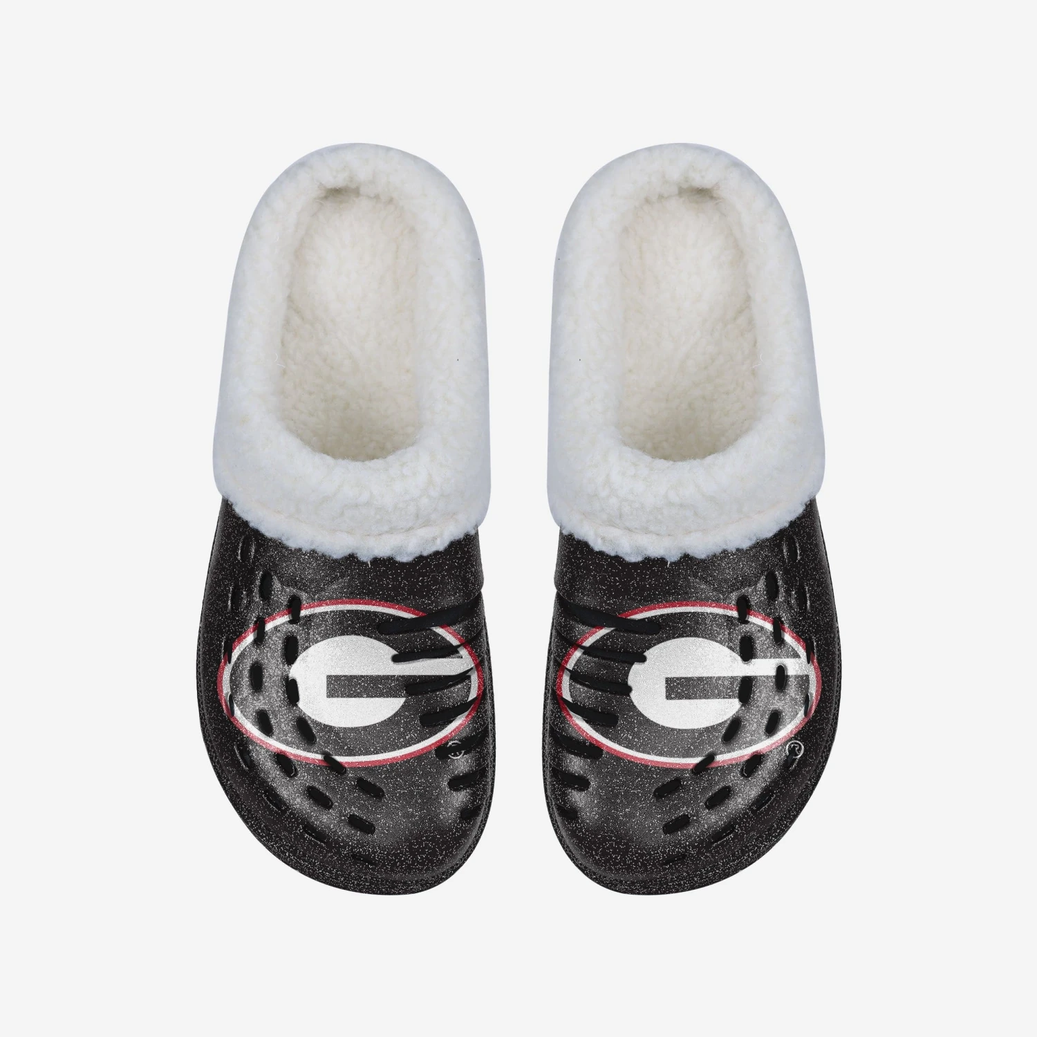 FOCO Georgia Bulldogs Womens Sherpa Lined Glitter Clog 6 FOCO Georgia Bulldogs Womens Sherpa Lined Glitter Clog - Image 4