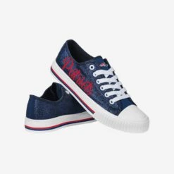 FOCO New England Patriots Womens Color Glitter Low Top Canvas Shoes -FOCO Shop SNWMNFCGLTNP g4