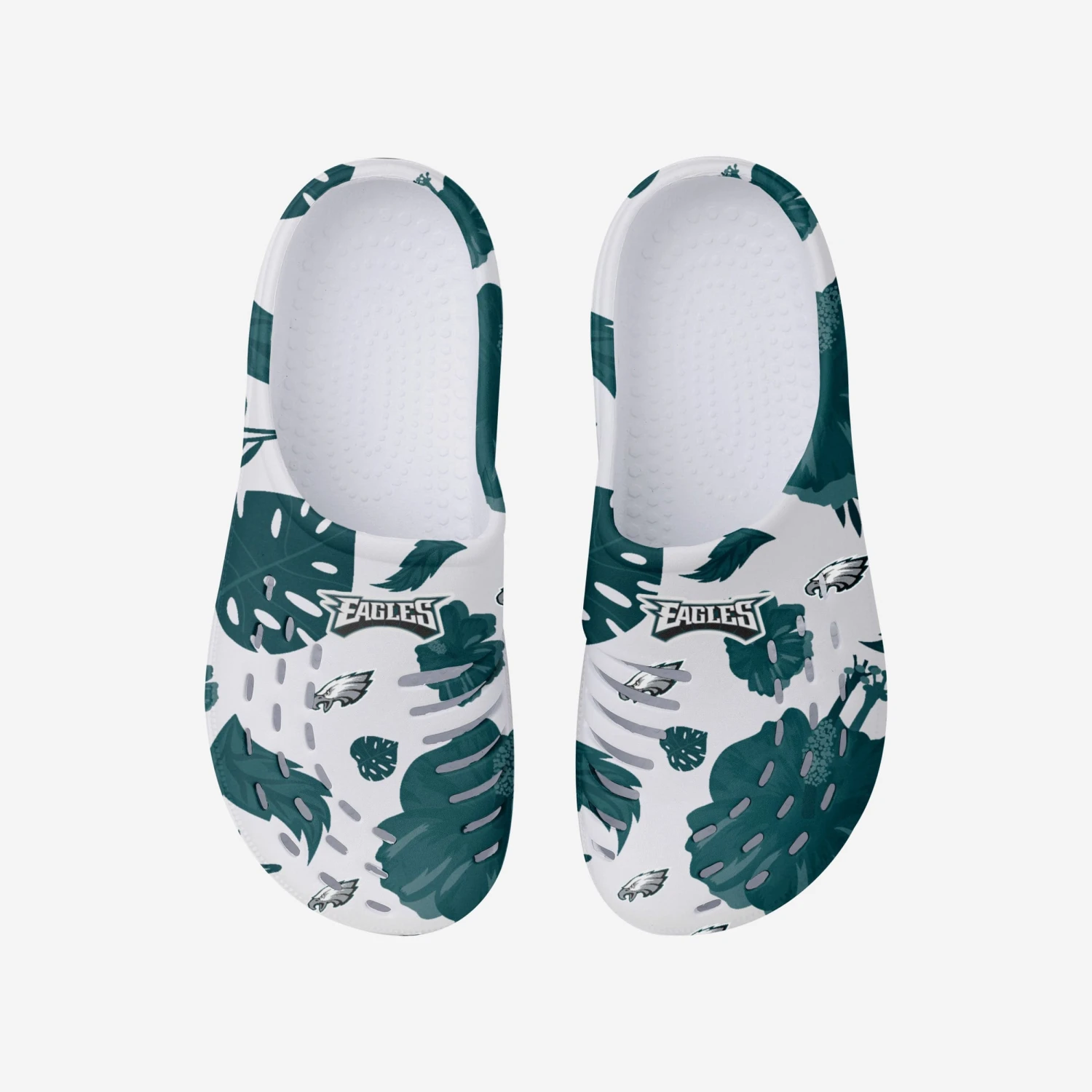 FOCO Philadelphia Eagles Womens Floral White Clog 6 FOCO Philadelphia Eagles Womens Floral White Clog - Image 4