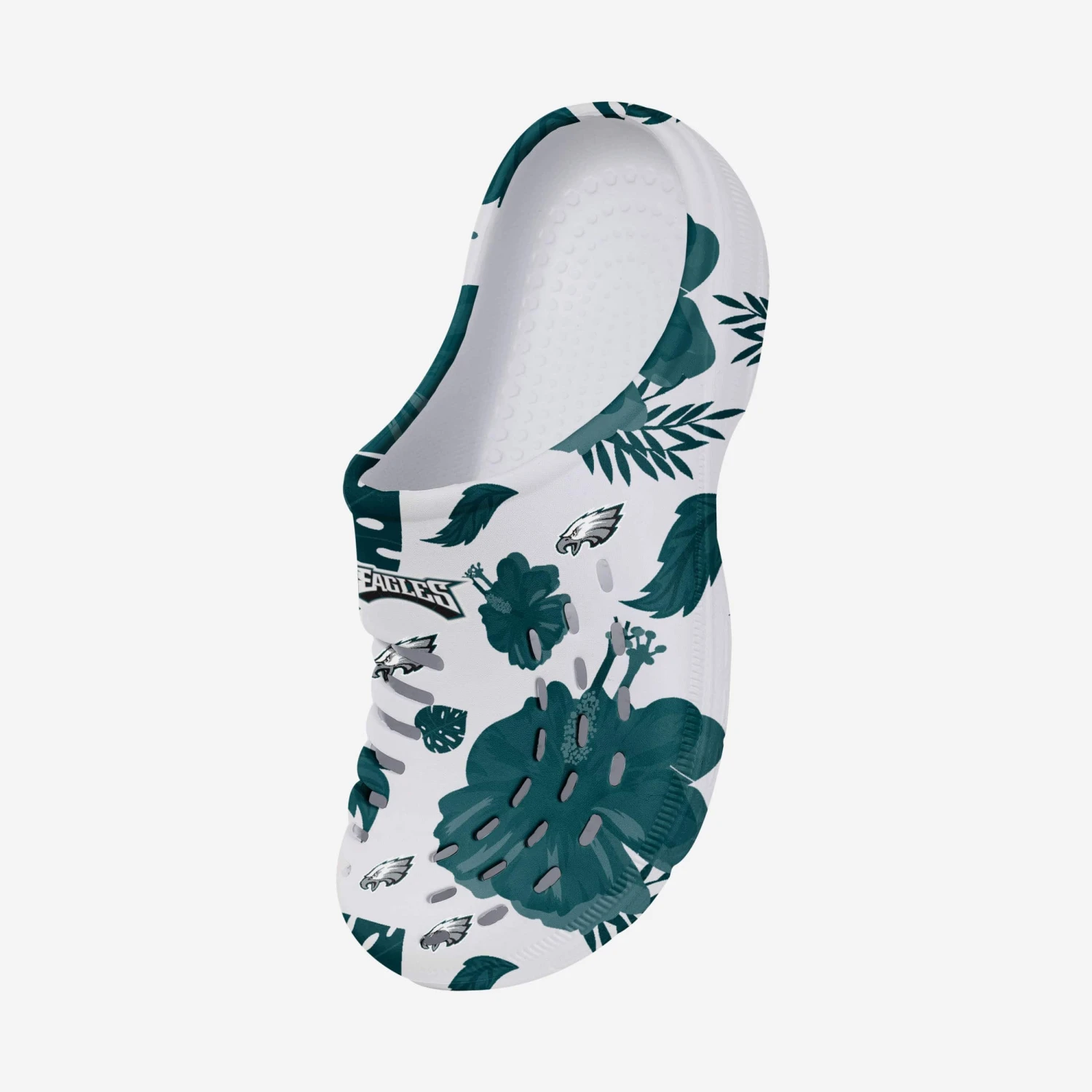 FOCO Philadelphia Eagles Womens Floral White Clog 4 FOCO Philadelphia Eagles Womens Floral White Clog - Image 2