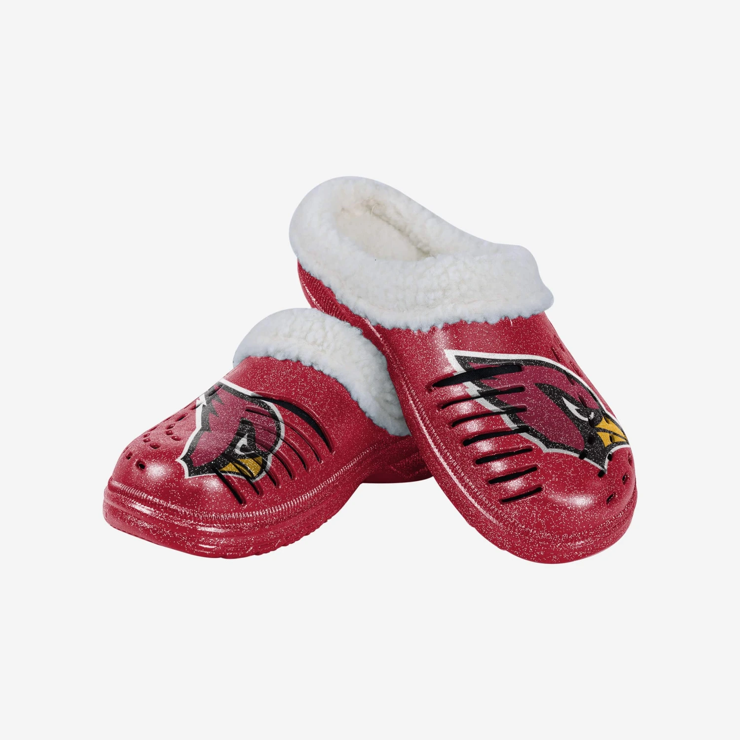 FOCO Arizona Cardinals Womens Sherpa Lined Glitter Clog 5 FOCO Arizona Cardinals Womens Sherpa Lined Glitter Clog - Image 3