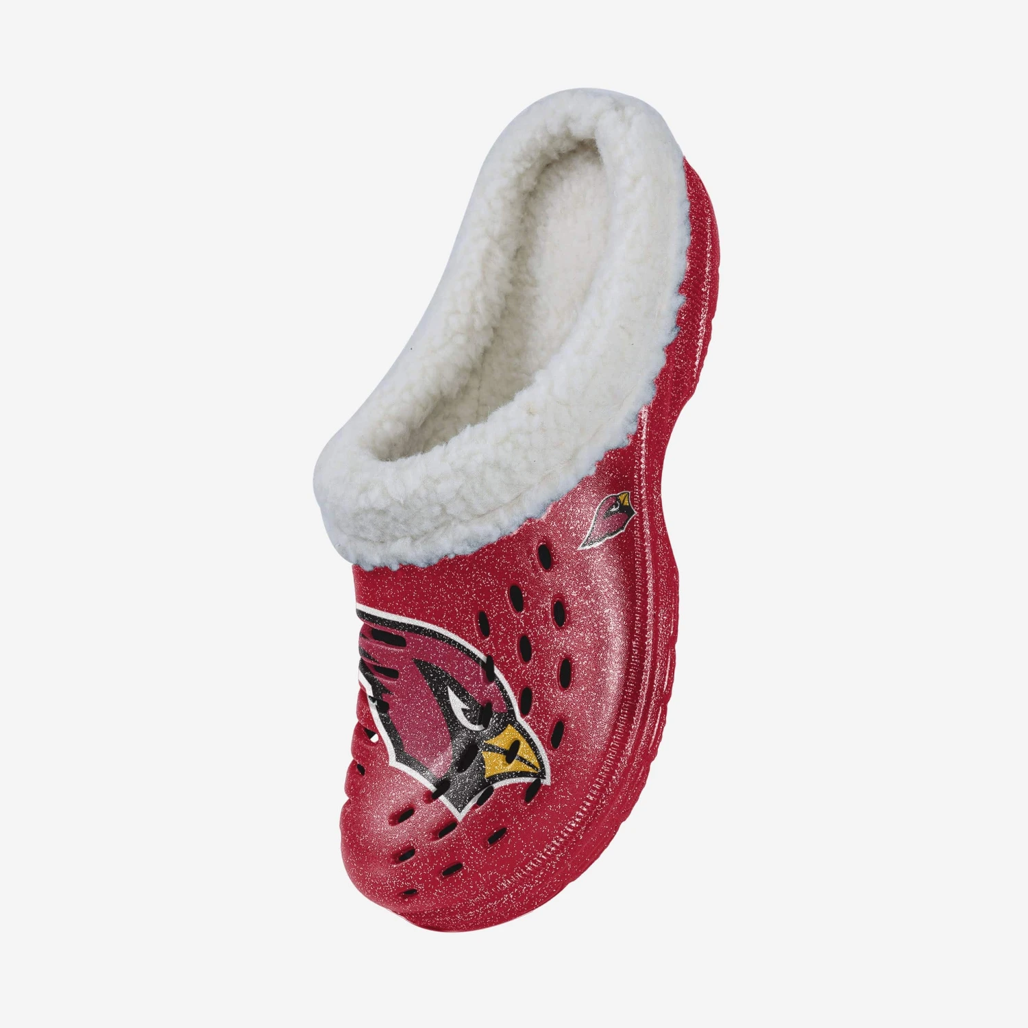 FOCO Arizona Cardinals Womens Sherpa Lined Glitter Clog 4 FOCO Arizona Cardinals Womens Sherpa Lined Glitter Clog - Image 2
