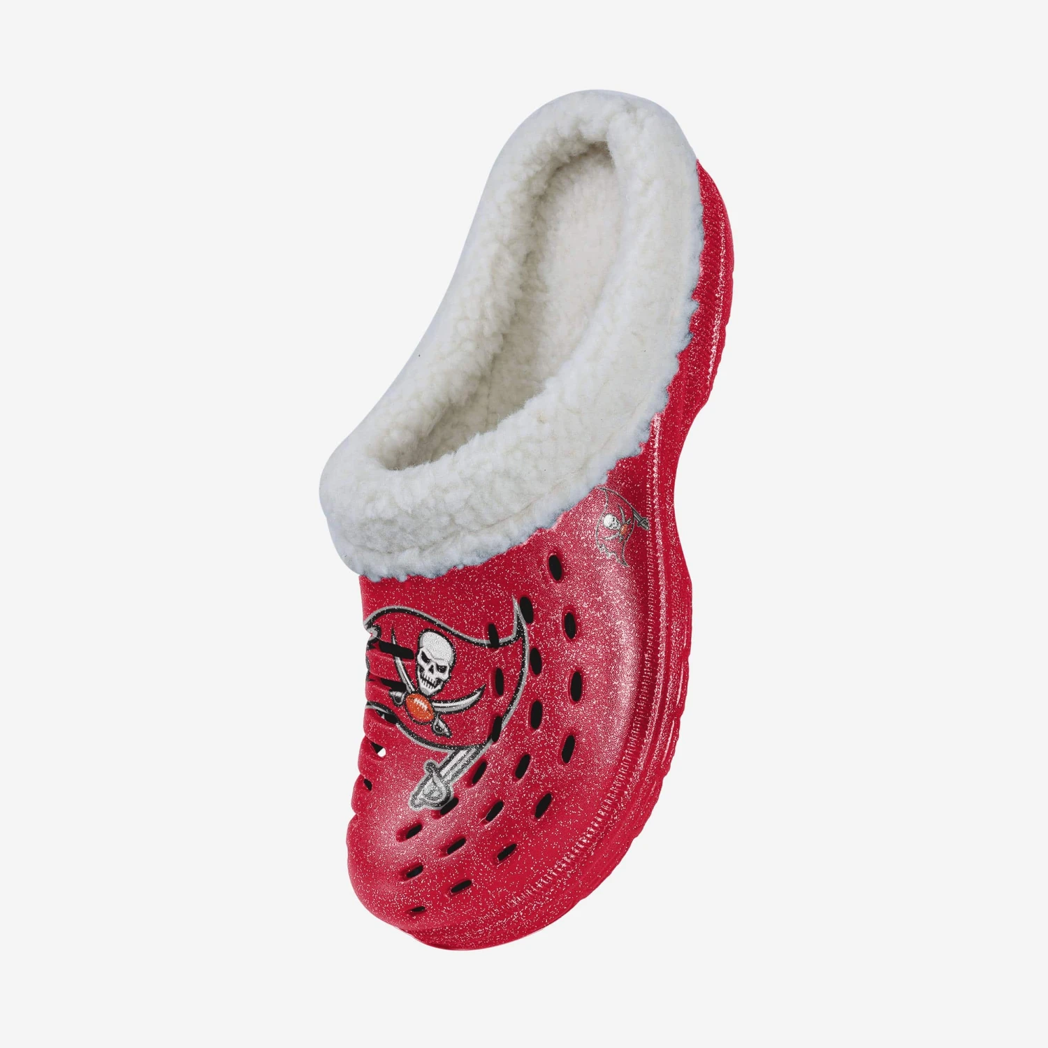 FOCO Tampa Bay Buccaneers Womens Sherpa Lined Glitter Clog 4 FOCO Tampa Bay Buccaneers Womens Sherpa Lined Glitter Clog - Image 2
