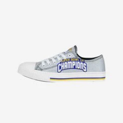 FOCO Los Angeles Rams Super Bowl LVI Champions Glitter Low Top Canvas Shoe