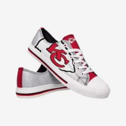 FOCO Kansas City Chiefs Womens Glitter Low Top Canvas Shoe 6 FOCO Kansas City Chiefs Womens Glitter Low Top Canvas Shoe -FOCO Shop SNWMNFLTGLTKC s