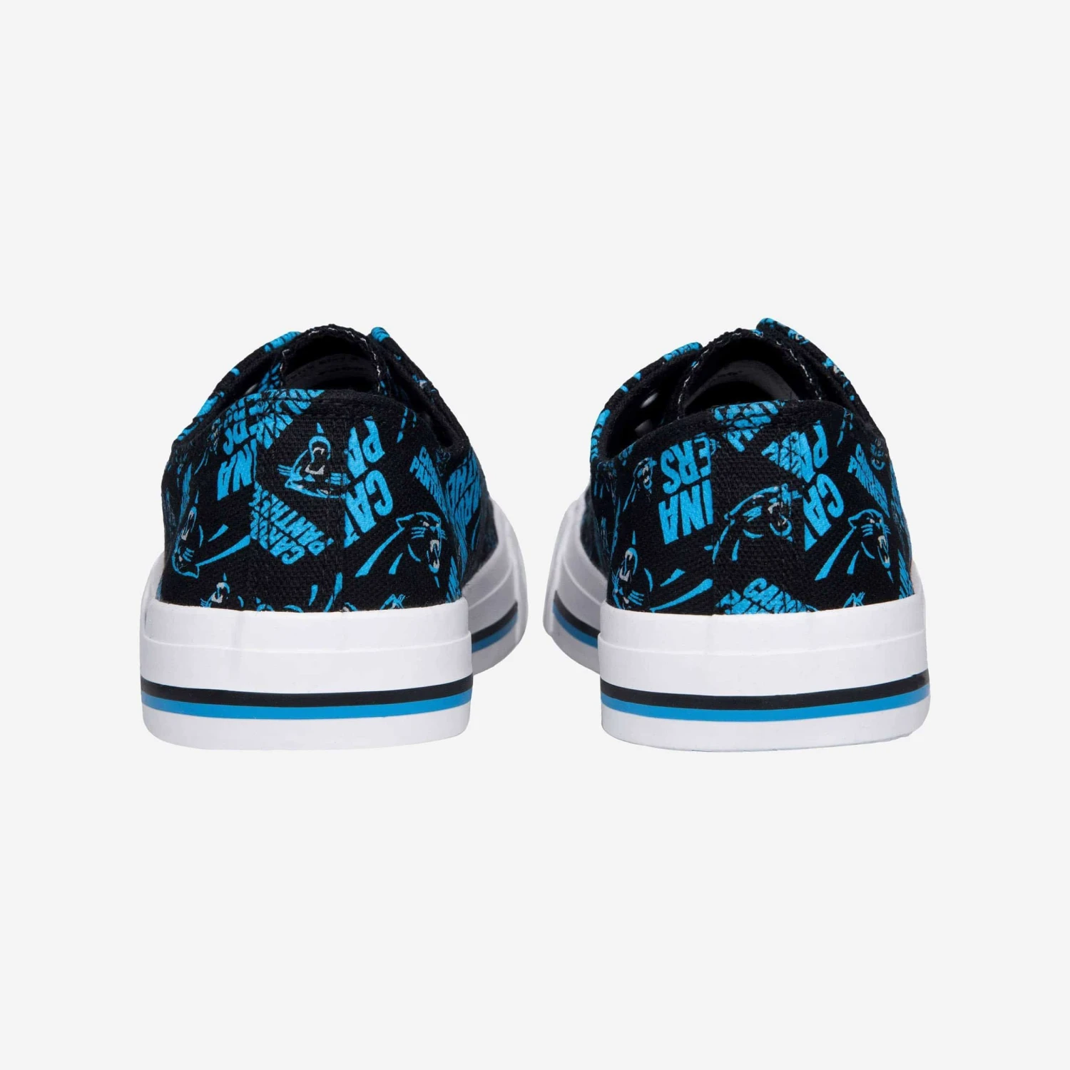 FOCO Carolina Panthers Womens Low Top Repeat Print Canvas Shoe 5 FOCO Carolina Panthers Womens Low Top Repeat Print Canvas Shoe - Image 3