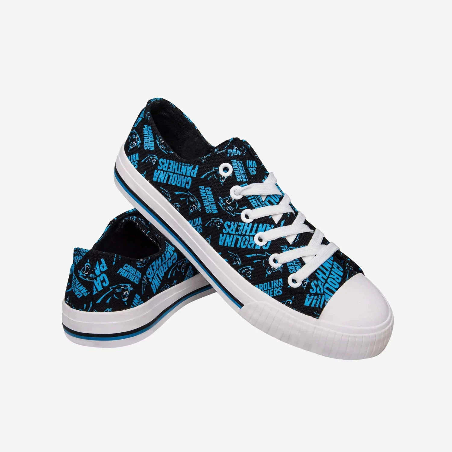 FOCO Carolina Panthers Womens Low Top Repeat Print Canvas Shoe 6 FOCO Carolina Panthers Womens Low Top Repeat Print Canvas Shoe - Image 4