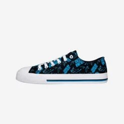 FOCO Carolina Panthers Womens Low Top Repeat Print Canvas Shoe