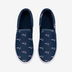 FOCO New England Patriots Womens Repeat Logo Slip On Canvas Shoe -FOCO Shop SNWMNFRPLSONP g4