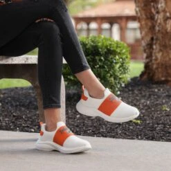 FOCO Miami Dolphins Womens Script Wordmark White Slip On Sneakers -FOCO Shop SNWMNFSWWHSOMD g3