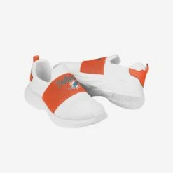 FOCO Miami Dolphins Womens Script Wordmark White Slip On Sneakers -FOCO Shop SNWMNFSWWHSOMD g5