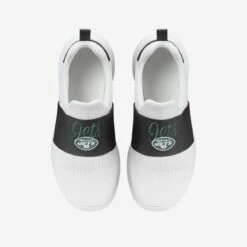 FOCO New York Jets Womens Script Wordmark White Slip On Sneakers -FOCO Shop SNWMNFSWWHSONJ g4