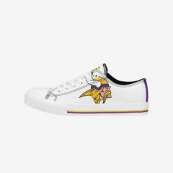 FOCO Minnesota Vikings Womens Big Logo Low Top White Canvas Shoes
