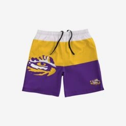 FOCO LSU Tigers 3 Stripe Big Logo Swimming Trunks -FOCO Shop SRTNC3SBLTSMTKLSU g3