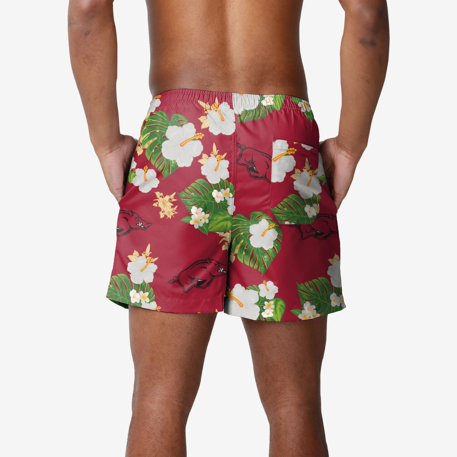 FOCO Arkansas Razorbacks Floral Swimming Trunks 4 FOCO Arkansas Razorbacks Floral Swimming Trunks - Image 2