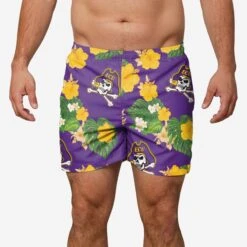 FOCO East Carolina Pirates Floral Swimming Trunks