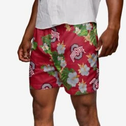 FOCO Ohio State Buckeyes Floral Swimming Trunks