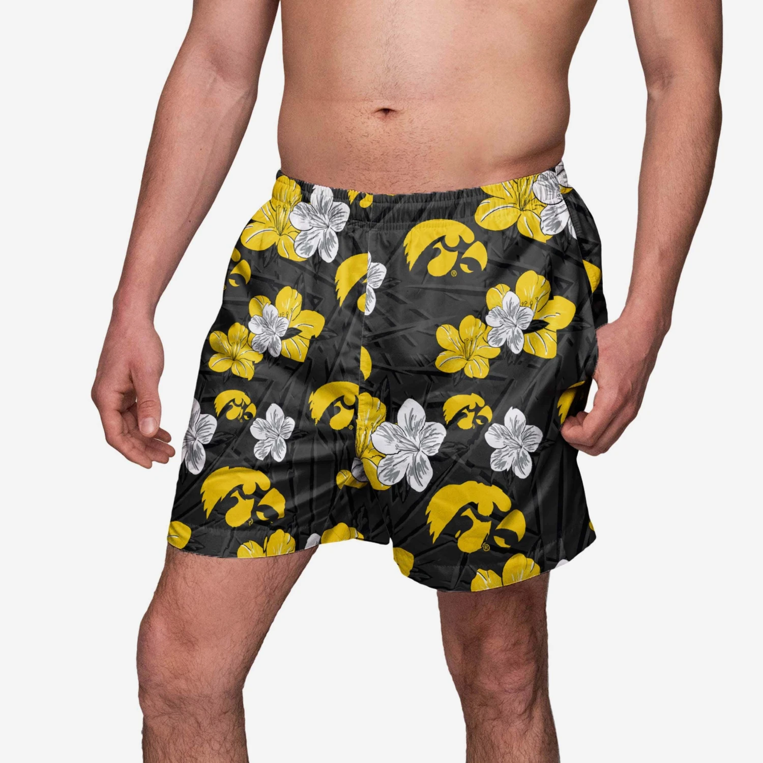 FOCO Iowa Hawkeyes Hibiscus Swimming Trunks 3 FOCO Iowa Hawkeyes Hibiscus Swimming Trunks