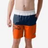 FOCO Denver Broncos 3 Stripe Big Logo Swimming Trunks -FOCO Shop SRTNF3SBLTSMTKDB p