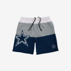 FOCO Dallas Cowboys 3 Stripe Big Logo Swimming Trunks -FOCO Shop SRTNF3SBLTSMTKDC g3