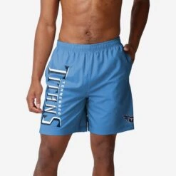FOCO Tennessee Titans Solid Wordmark Traditional Swimming Trunks