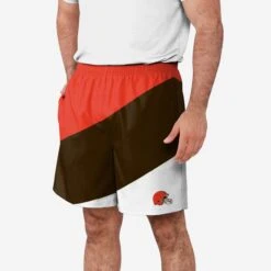 FOCO Cleveland Browns Colorblock Double Down Liner Training Shorts