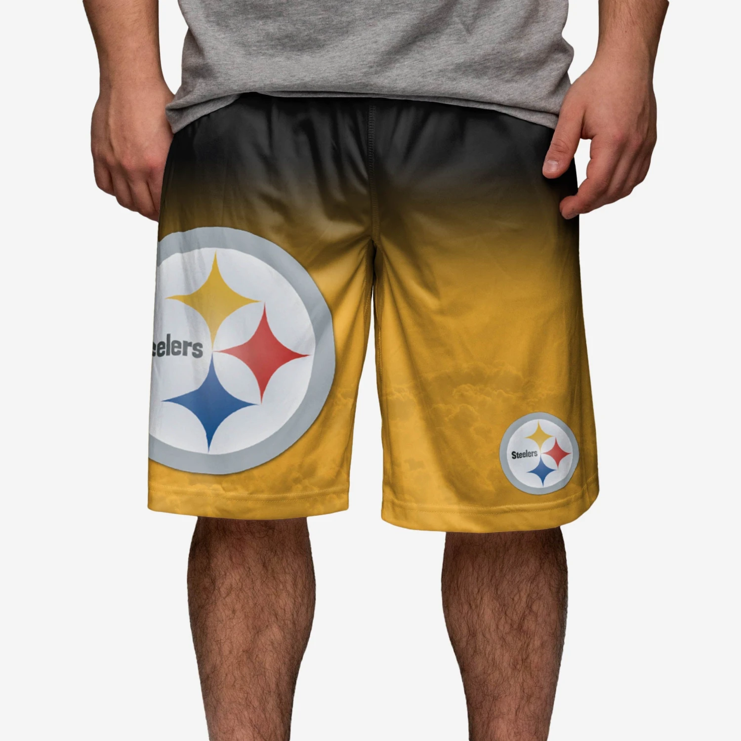 FOCO Pittsburgh Steelers Gradient Big Logo Training Shorts 3 FOCO Pittsburgh Steelers Gradient Big Logo Training Shorts