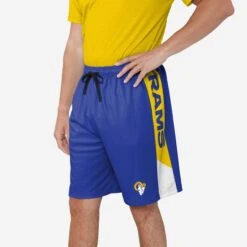 FOCO Los Angeles Rams Side Stripe Training Shorts