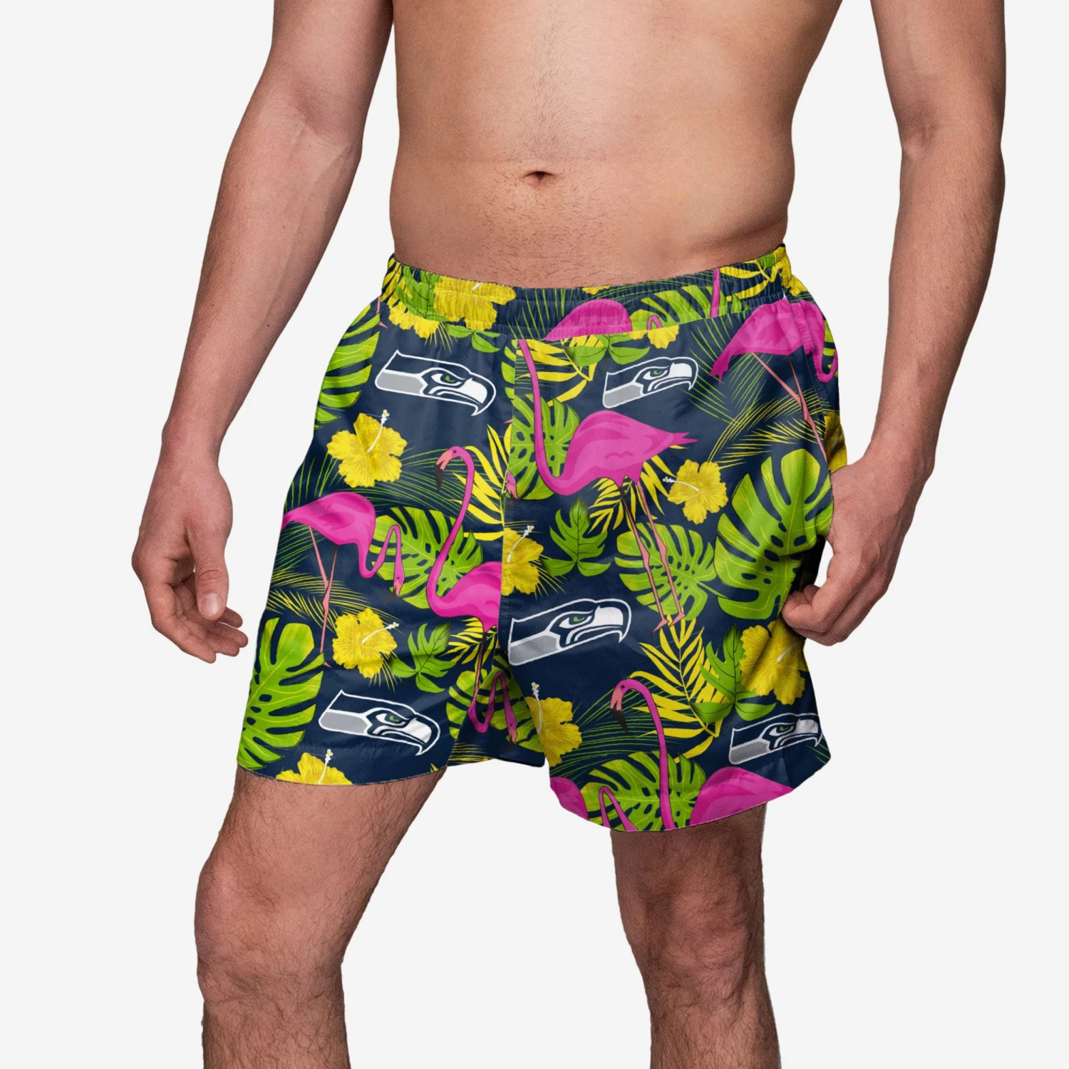 FOCO Seattle Seahawks Highlights Swimming Trunks 3 FOCO Seattle Seahawks Highlights Swimming Trunks