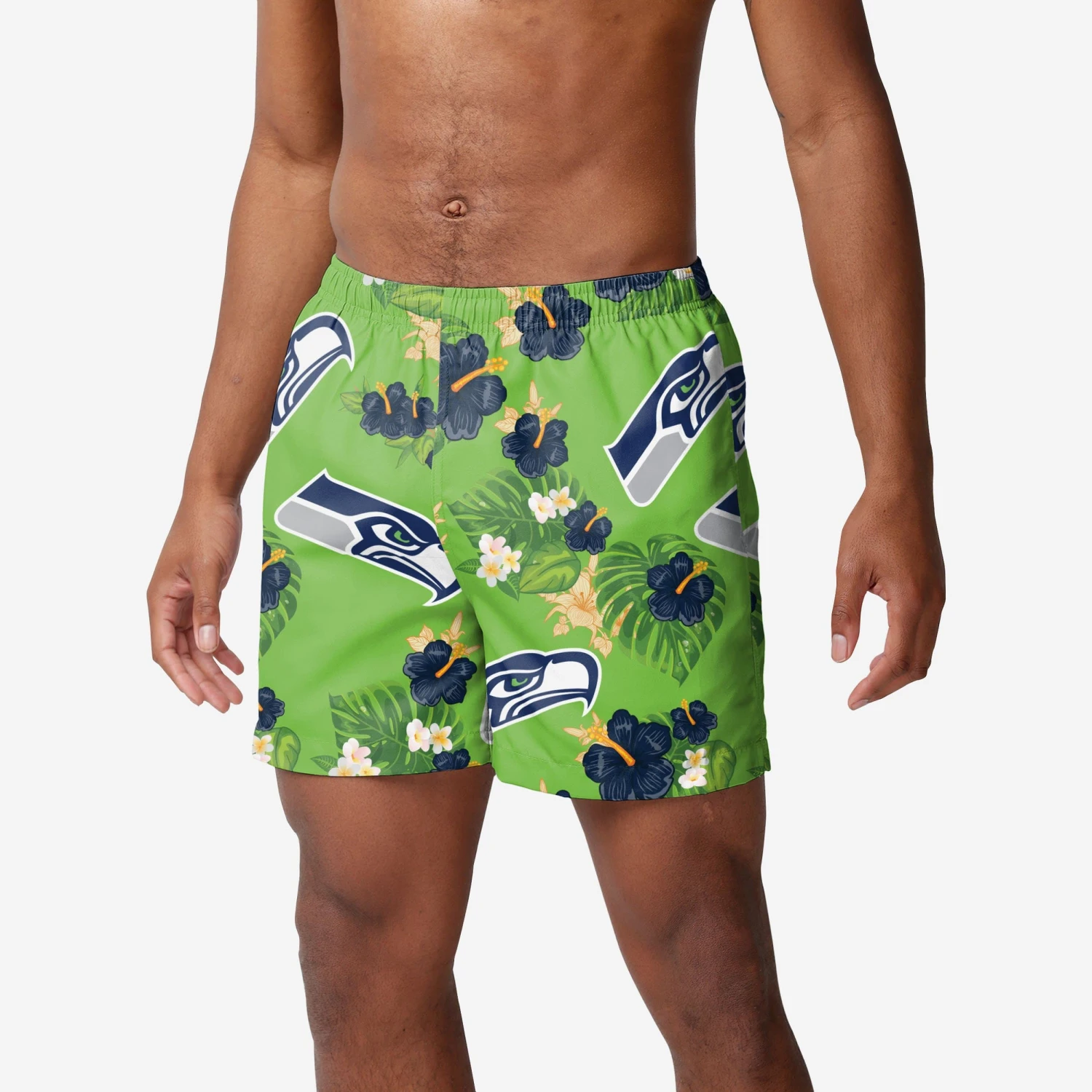 FOCO Seattle Seahawks Floral Swimming Trunks 3 FOCO Seattle Seahawks Floral Swimming Trunks