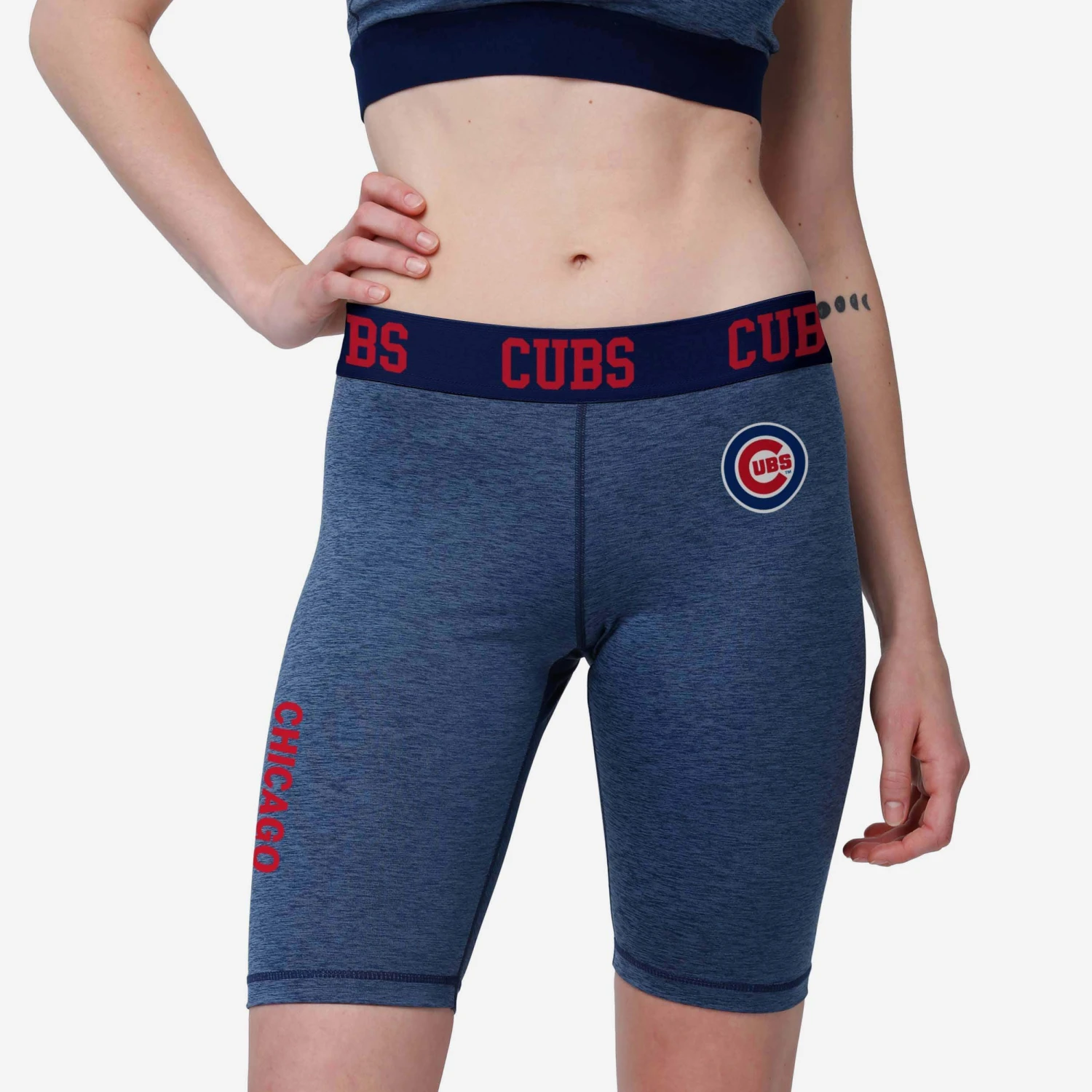 FOCO Chicago Cubs Womens Team Color Static Bike Shorts 3 FOCO Chicago Cubs Womens Team Color Static Bike Shorts